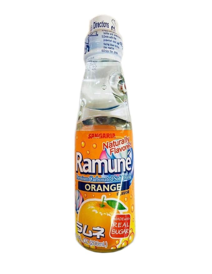 Ramune Japanese Marble Soda Choose your flavor (Orange)