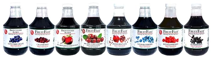 Tart Cherry Juice Concentrate by FruitFast – (32 FL Oz Pack of 6) | Unsweetened 68 Brix 100% Dark Fruit Extract – No Additives or Fillers!