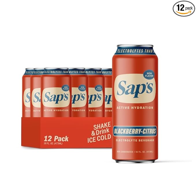 SAPS Zero Added Sugar Electrolytes Drink with Adaptogens &amp Aminos - Blackberry Citrus Instant Hydration Sports Drink Zero Added Electrolyte Drinks No Artificial Colors &amp Flavors Fast Hydrat