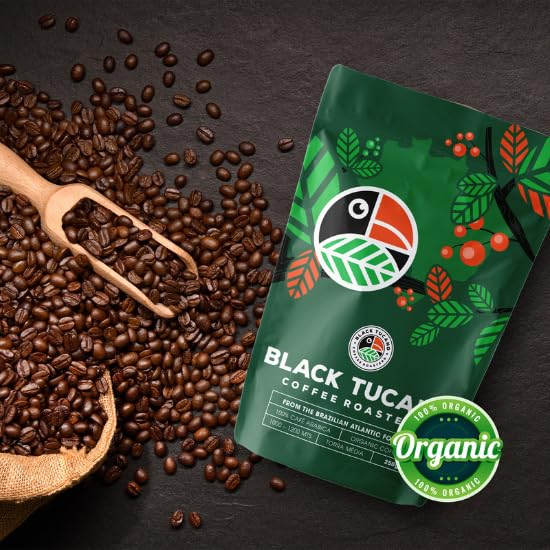 Black Tucano Specialty Coffee - Brazilian Whole Beans Medium Roast - Organic Coffee Whole Beans - 8.8 Ounces 250 Gr