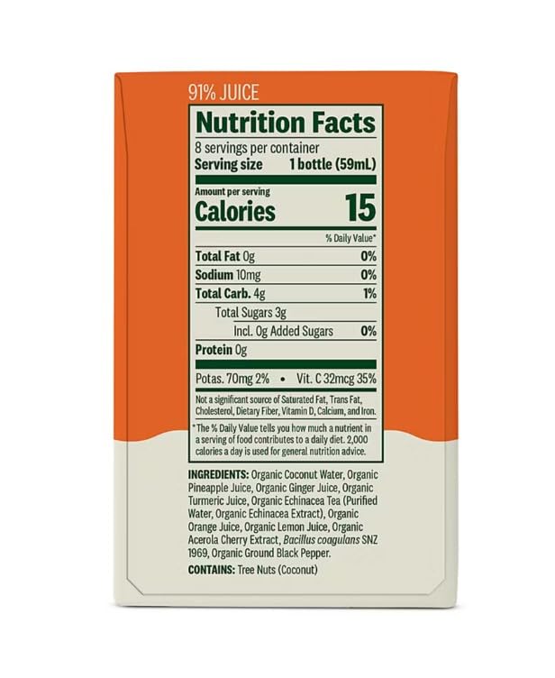 Organic Immunity Defense Shot Variety Pack | Ginger &ampTurmeric and Elderberry Wellness Shot | 16 pk./2 fl. oz