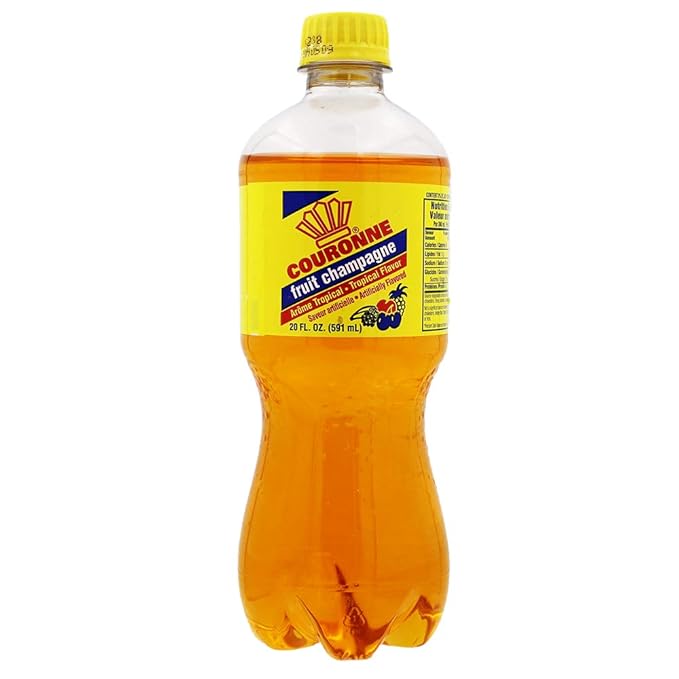 Cola Couronne Fruit Champagne Arome Tropical Flavor 20oz Bottle (Pack of 8 Total of 160 Fl Oz)