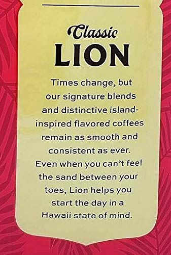 Lion Coffee Macadamia Flavor Light Roast - Whole Bean Coffee 24 Ounce Bag