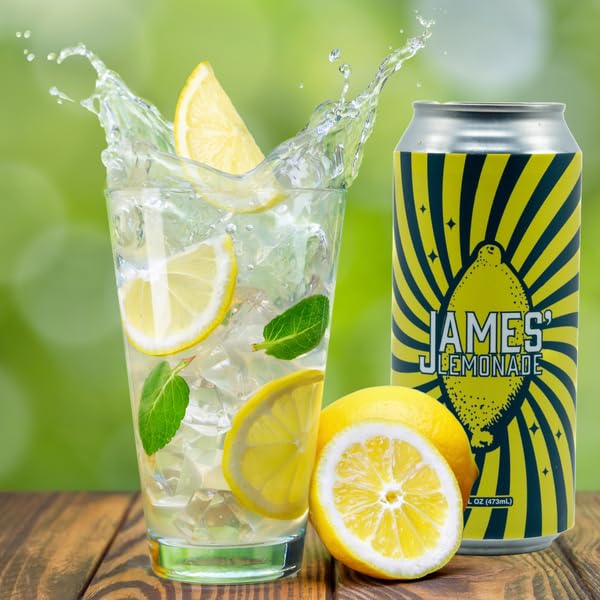 James Lemonade Original Lemon Juice 16oz (12 Pack) - Original Recipe w/Fresh Mint since 1998 - Plastic Juice Bottles - 100% Natural Lemonade Flavor - Lemon Drink - Refreshing Drinks