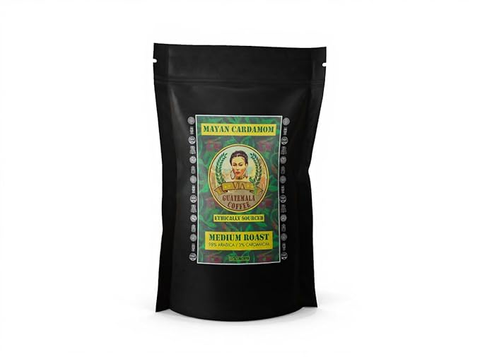 Via Guatemala Coffee – Guatemala Specialty Ground Coffee with Cardamom Medium Roast Single-Origin Arabica 16 oz