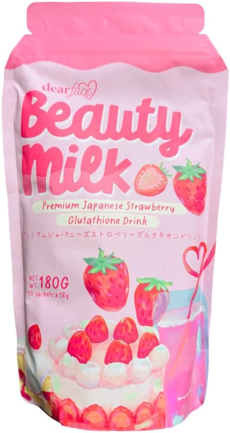 Beauty Milk Japanese Collagen STRAWBERRY Drink - 50000mg Hydrolyzed Collagen 6.3 Ounce (Pack of 1)