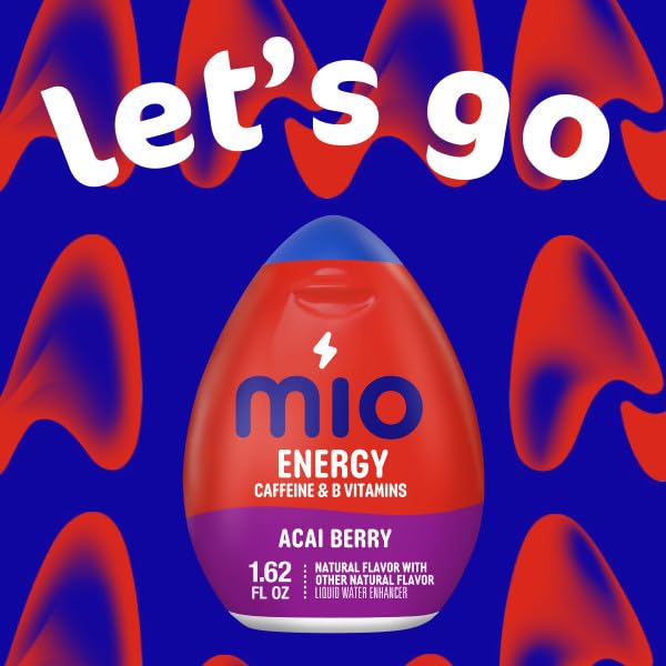 Mio Energy Liquid Water Enhancer Variety Pack – Includes 4 Acai Berry Storm &amp 4 Black Cherry Caffeinated – 8 Pack
