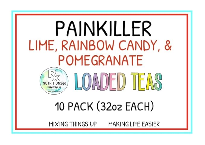 RxNutrition 2go Loaded Energy Tea (10 pack bulk Painkiller)
