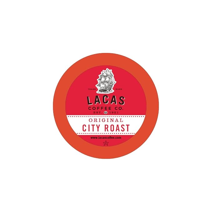 Lacas Coffee Original City Roast Single Serve Cups 96 Total – Smooth &amp Balanced Medium Roast