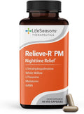 LifeSeasons Relieve-R PM - Eases Nighttime Aches &amp Discomfort - Relaxes Muscles - Calms The Nervous System - Supports Natural Sleep Cycles &amp Non Habit Forming - 46 Capsules