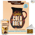 GRADY’S COLD BREW French Vanilla 100% Arabica Ground Coffee &amp Chicory Pouches TWO Bundles of 4 Easy-to-Brew Bean Bags Makes 24 drinks