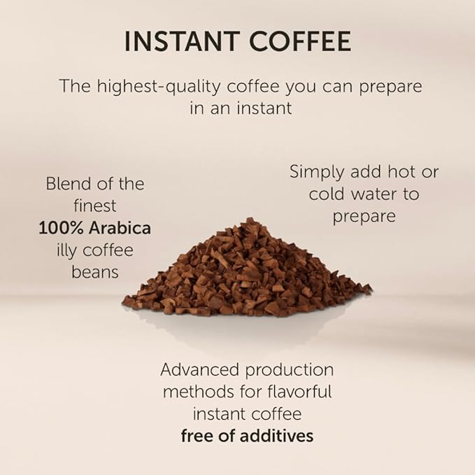 illy Instant Coffee Singles Classico Decaf Medium Roast Caramel &amp Orange Blossom Notes 40 Single-Serve Packets (2g Each) - Premium Arabica Coffee