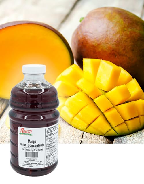 Nature Blessed 100% Pure Mango (Clarified) Fruit Juice Concentrate - 4 Quarts (4/32 fl oz bottles) Superb for home Brewing Wine Hard Cider Mead