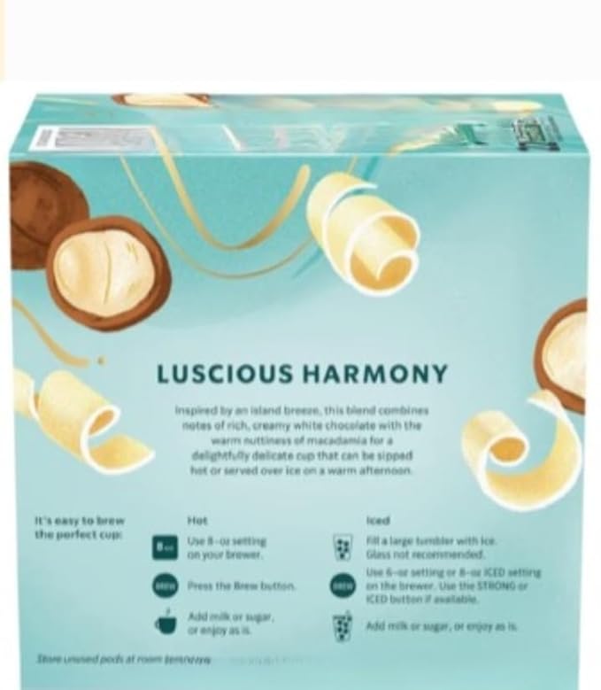 White Chocolate Macademia Nut Flavored Ground Coffee Pods 22ct
