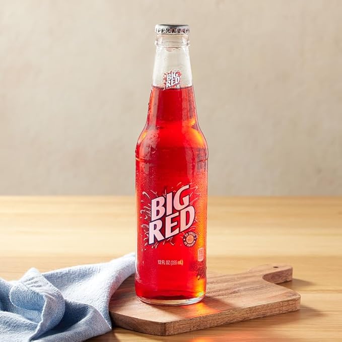 Big Red® Soda – Made with Real Sugar – 6 Pack of 12 oz Glass Bottles – Nostalgic Red Cream Soda