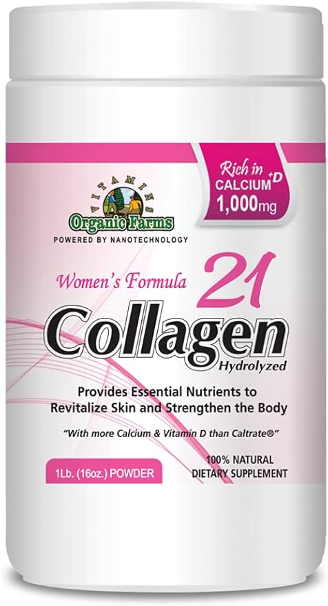 Collagen 21 Hydrolyzed - 1Lb. (16oz.) - Collagen Supplement for Women Women´s Formula - Strengthens Bones and Skin - 100% Natural Dietary Supplement