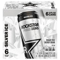 Rock Star Energy Drinks Sugar Free Silver Ice 12 Fl Oz 6 Pack