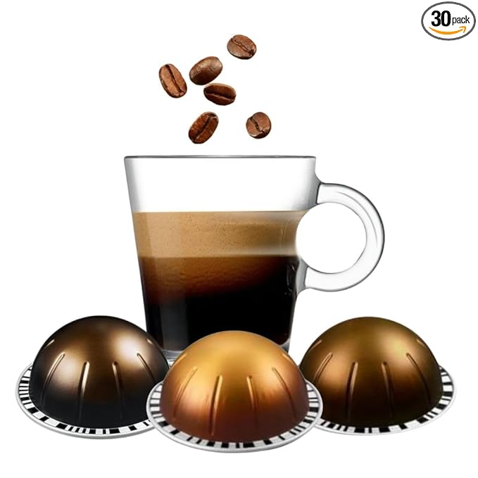 Coffee Capsules [10Pods x 3Pack] (30 Count Dolce+Chiaro +Scuro)