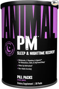 Animal PM - Sleep Aid for Adults Non-Habit Forming Relaxation Enhancer and Mood Support with Melatonin L-Theanine Zylaria Zinc Magnesium Vitamin B6 GABA + AKG Anabolic Stack Supply 30 Count