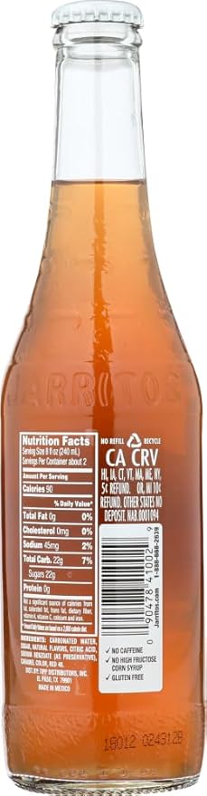 Jarritos Tamarind Soda 12 Oz Glass Bottles - 24 Pack