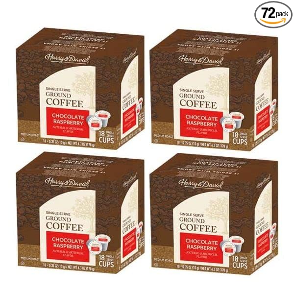 Harry &amp David Coffee Medium Roast in Single Serve Cups 4 Boxes18 Cups Each 72 Count Chocolate Raspberry
