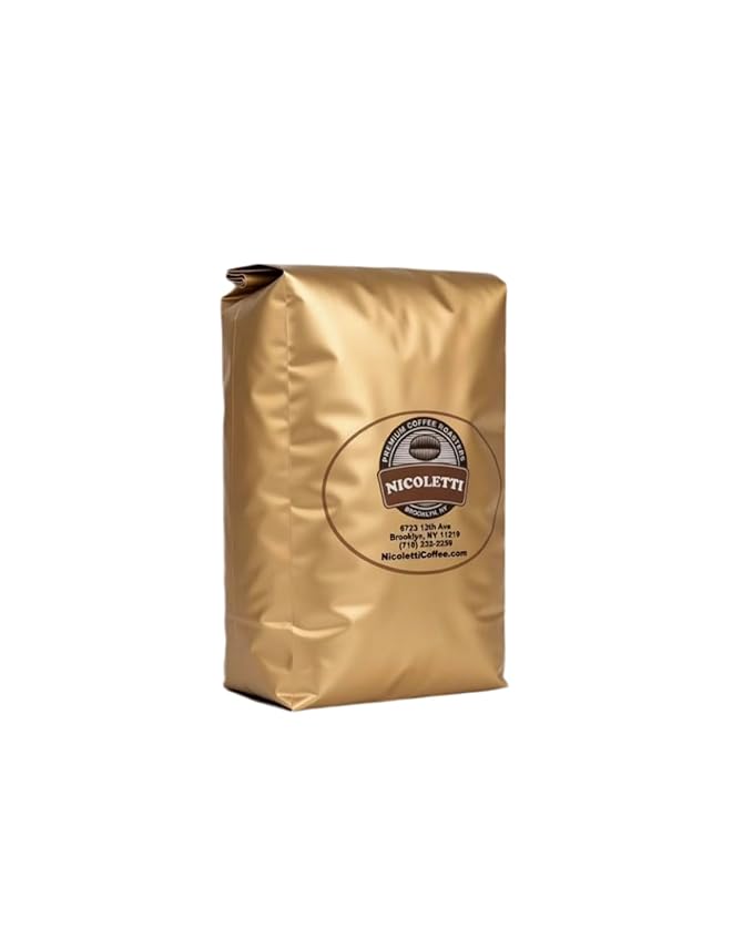 Nicoletti Coffee 13th Ave Espresso Roast | Low Acidty| Fresh Roasted with Date | Made in Brooklyn NY since 1972 | 2 pounds Whole Beans