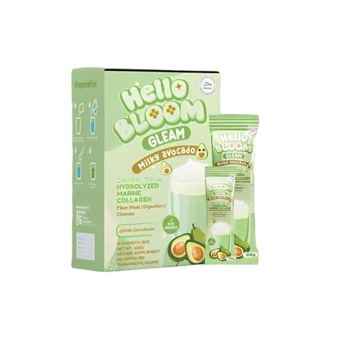 Hello Bloom GLEAM Collagen Mix Drinks by Kiray Celis (1 Pack Milky Avocado)