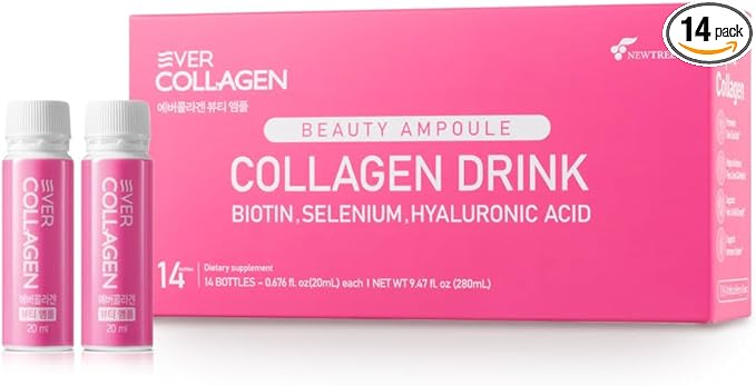 Beauty Ampoule - Liquid Marine Multi Collagen Drink Low Molecular Collagen Peptitdes Drinkable Supplement for Hair Skin Nail (1 Bottle Per Day 14 Bottles)