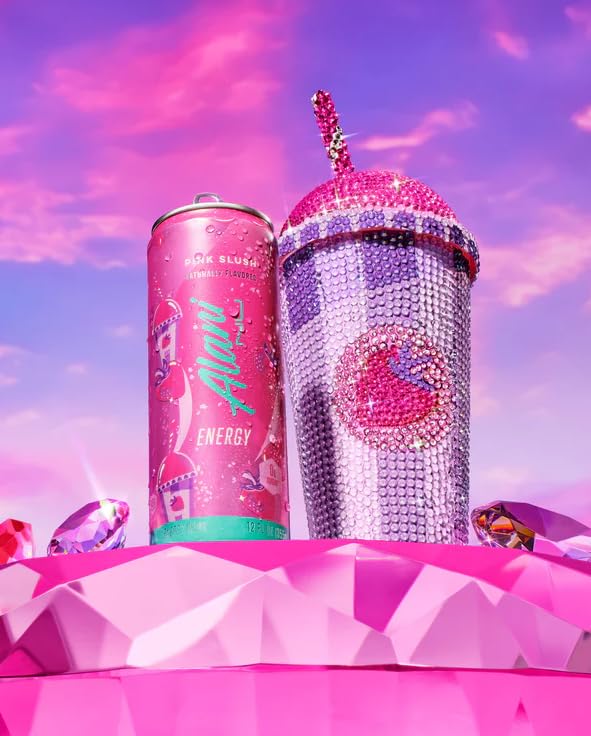 Alani Cotton Candy Energy Drinks sugar free low calorie energy drinks 12 Fl Oz Cans (12 Fl Oz (Pack of 6) Pink Slush)