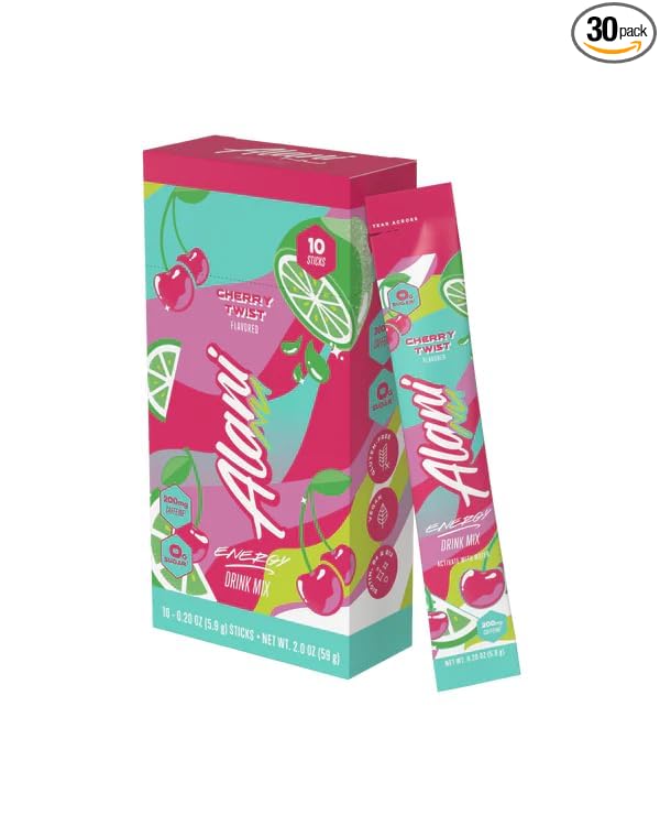 Alani Energy Drinks Mix Variety Pack (Pack of 30) | CHERRY TWIST Flavor | Sugar-Free Low-Calorie Energy Boost Drink | Product delivered exactly as depicted in the images