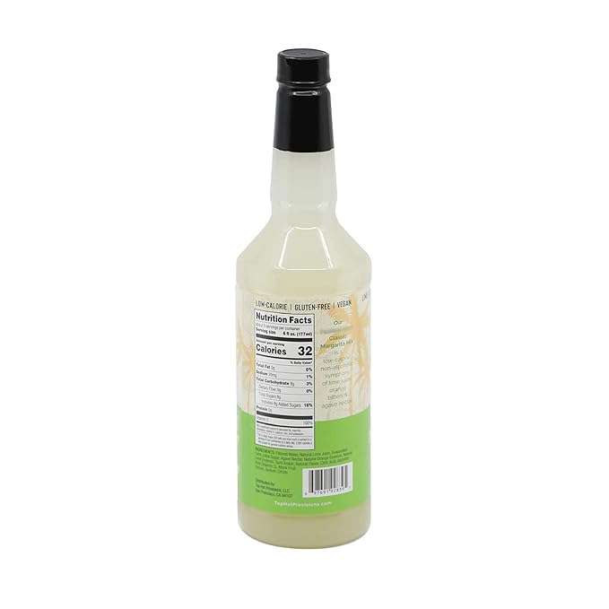 Top Hat Classic Agave Lime Margarita Mix - Handcrafted with Organic Agave Nectar &amp Organic Lime Juice - Lower in Sugar and Carbs - Cocktail Mix - Margarita Mixer - 2 Pack of 32oz Bottles