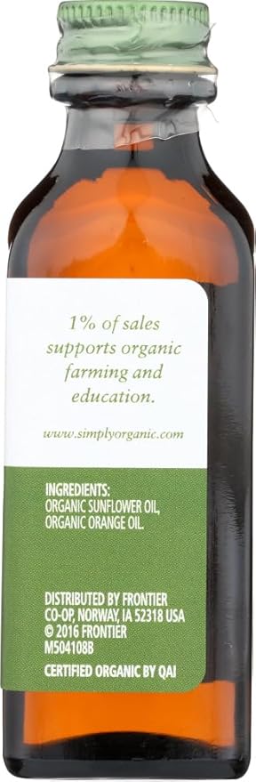 Simply Organic Orange Flavor Certified Organic | 2 Fl Oz (Pack of 6)
