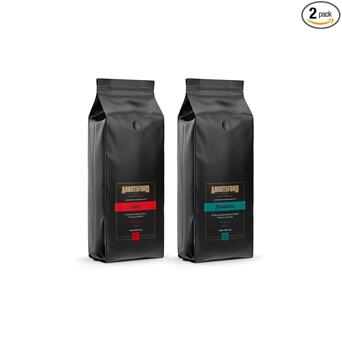 Abbotsford Road - Specialty Coffee Variety Pack Espresso Gourmet Roasted Coffee Beans Ideal for Cold Brew Drip Aeropress Pour Over or Percolator Includes Two 12oz Bags (Vivo | Francese Whole Be
