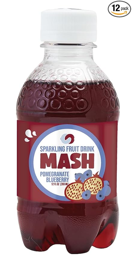 Mash Natural Essence Low-Calorie Sparkling Water Beverage 16 Fluid Ounce (Blueberry Pomegranate Pack of 12)