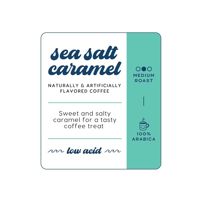 Manatee Gourmet Coffee Single Serve Pods for Keurig K Cup Brewers Medium Roast Sea Salt Caramel 72 Count