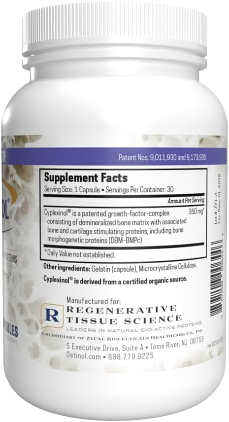 ZyCal Bioceuticals Ostinol(TM) 350 Bone &amp Joint Supplement with 350mg of Cyplexinol® Bio-Active Protein Complex - for Moderate Bone Loss &amp Moderate Joint Disfunction - 30 ct Capsules