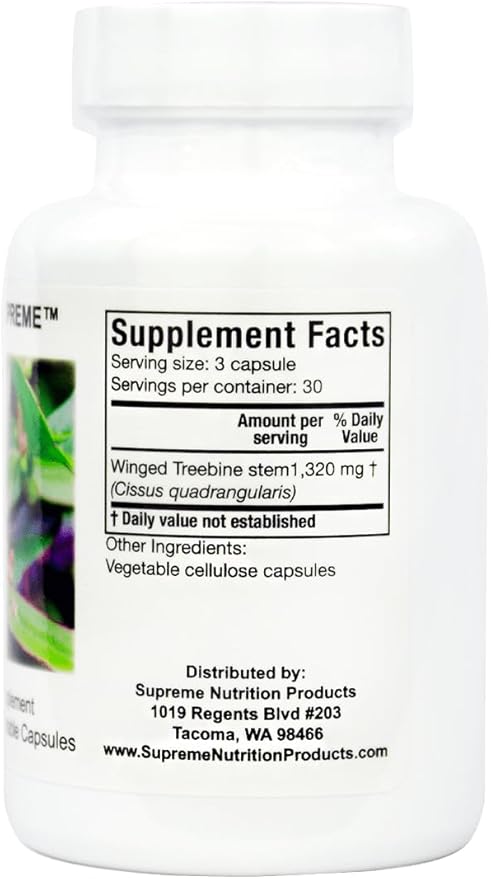 Supreme Nutrition Cissus Supreme 90 Pure Winged Treebine Vegetarian Capsules (Pack of 2)