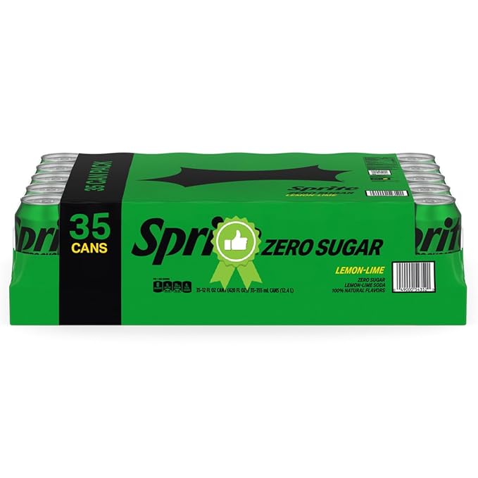 Zero Sugar Soda Lemon-Lime Sparkling Water 12 fl oz Cans (Pack of 35) - Caffeine-Free Zero Calories