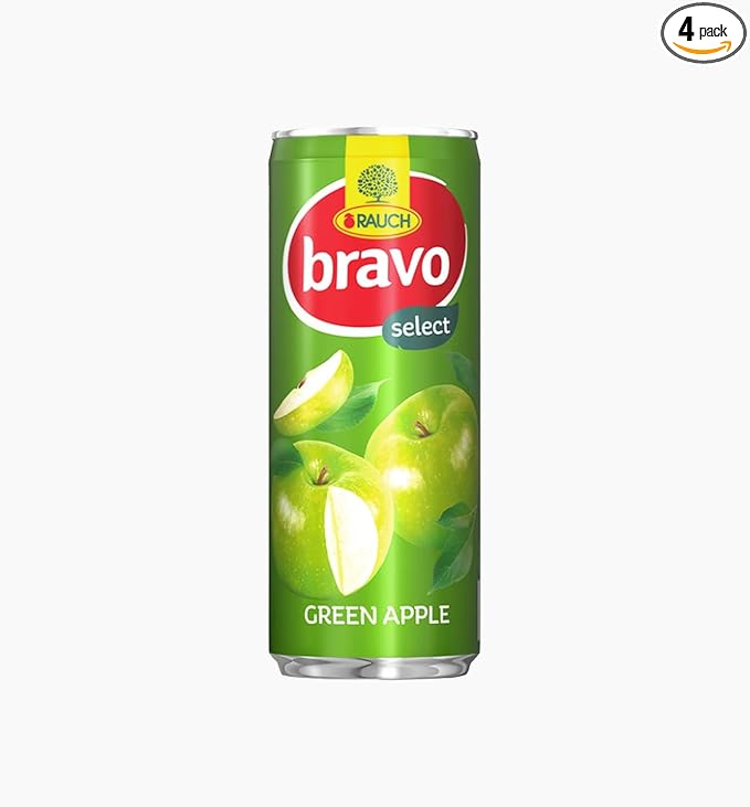 Bravo Apple Juice 250ml Cans x 4 Cans