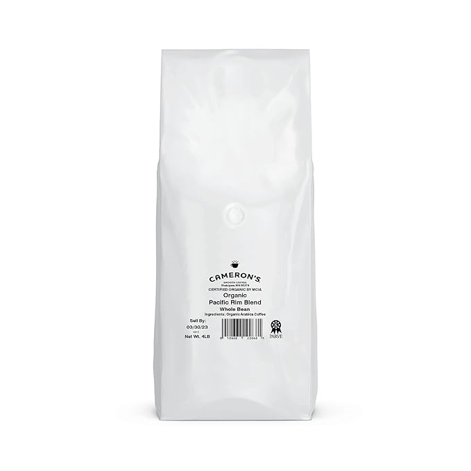 Cameron's Coffee Roasted Whole Bean Coffee Organic Pacific Rim Blend 4 Pound (Pack of 2)