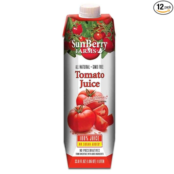 Sunberry Farms 100 Percent Tomato Juice 33. 8 Fluid Ounce -- 12 per case.