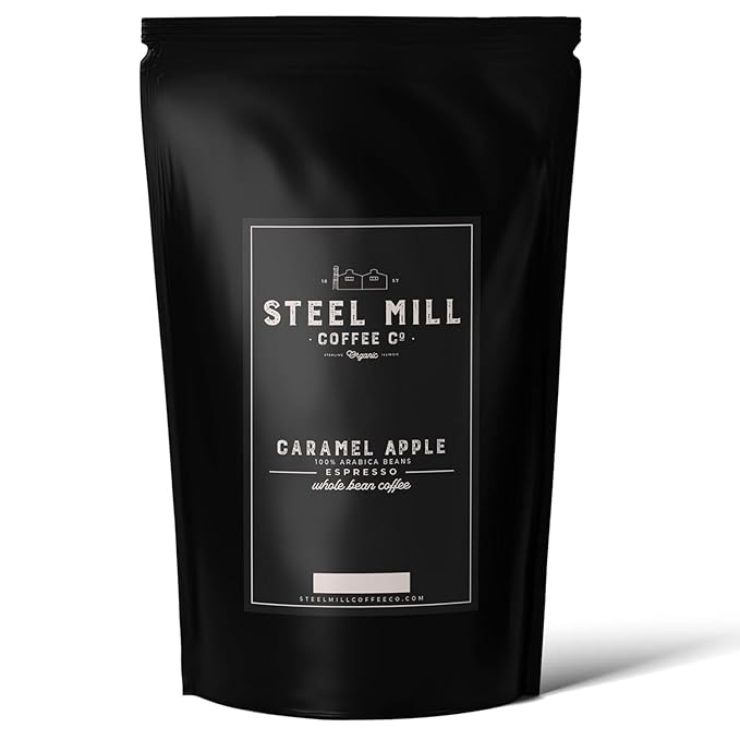 Steel Mill Coffee Co. Caramel Apple Flavored Coffee – Ground – Medium Roast – 100% Arabica Beans - Grown in Colombia – Vegan Gluten-Free Sugar-Free – 2 lb Bag