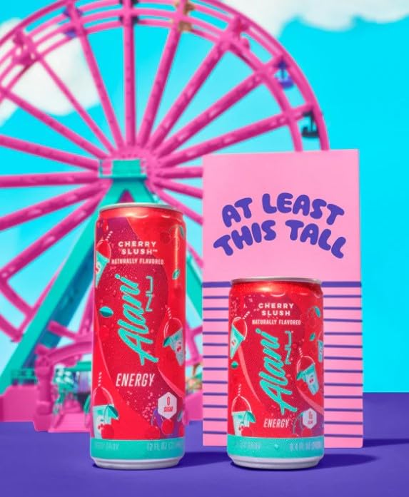 Alani Cherry Slush Mini Energy Drinks Sugar free Low Calorie Energy Drinks 8.4 Fl Oz Cans (Pack of 24)