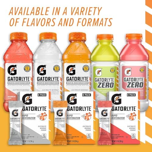 Gatorlyte Zero Rehydration Electrolyte Drink 3 Flavor Variety Pack Specialized Blend of 5 Electrolytes Zero Sugar No Artificial Sweeteners or Artificial Flavors 20 fl oz Bottles (12 Pack)