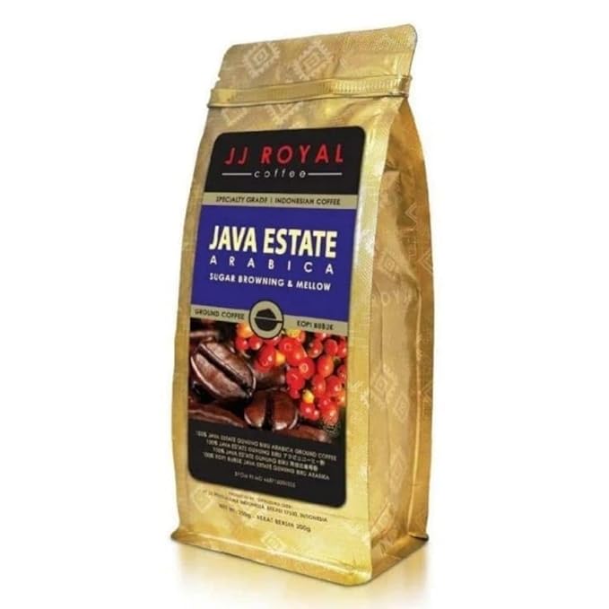 JJ Royal Coffee Java Estate Arabica 200g Ground Coffee (Pack of 2)