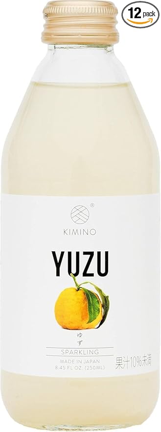 Kimino Drinks Sparkling Juice Beverage 8.45 Fl Oz (Yuzu Pack of 12)