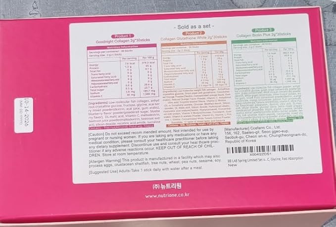 [Vital Beauty Spring Edition] 30 Days Miracle Beauty Pack 3in1 Collagen Gift SET Korean Marine Collagen Fish Collagen for WomanVitamin C Powder Stick Woman Fish Collagen Fast Absorption Fruit F