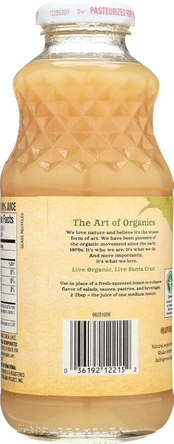 Organic 100% Lemon Juice (Pack of 12)