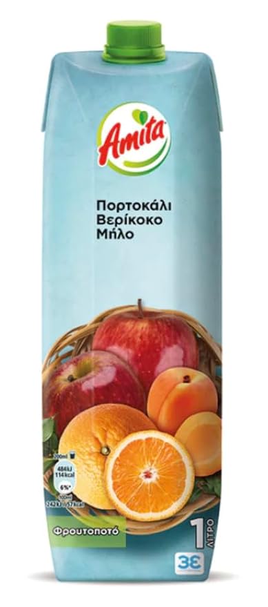 Amita Orange Apple &amp Apricot Juice 1 Liter