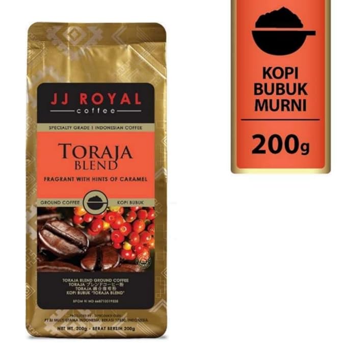 JJ Royal Coffee Toraja Blend 200g Ground Coffee (Pack of 4)